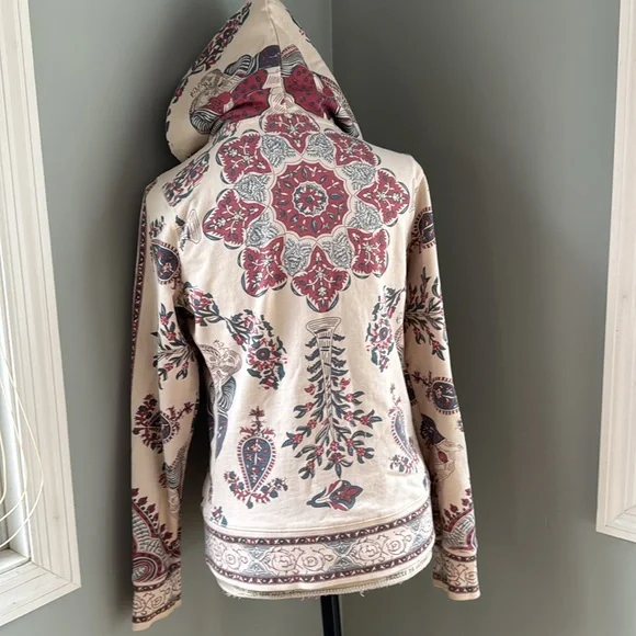 Lucky Brand Lucky Lotus zippered cotton hoodie size M - Picture 4 of 10